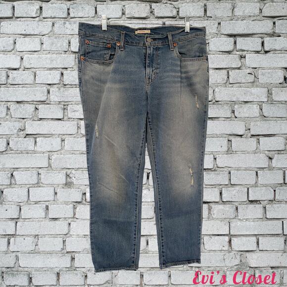 Levi Strauss Women’s 501 Distressed Boyfriend Jeans Straight Leg. Size 30 - Picture 1 of 11